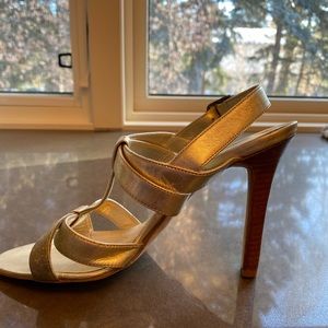 Gorgeous, gold strappy Manolo Blahnik sandals.
